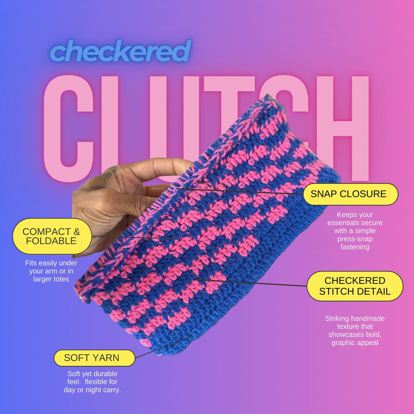 Checkered Clutch – Hooked with Byron