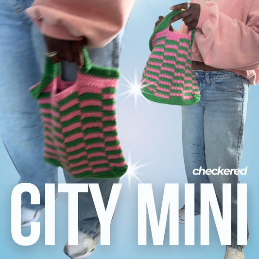 Checkered City Mini Tote – Hooked with Byron